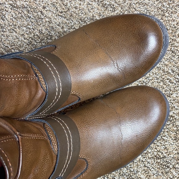 Earth Spirit Tan/Brown Side-Zip Ankle Boots Size 8 - Picture 3 of 7